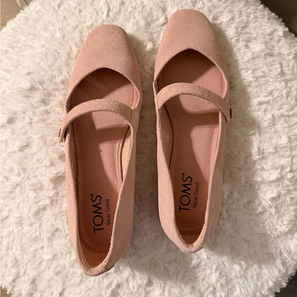 TOMS Women's Blush Pink Mary Jane Flats